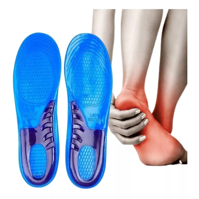 Palmilha Ortopédica para dores nos pés - Com sola em Silicone anti-estress e Gel Anti-impacto