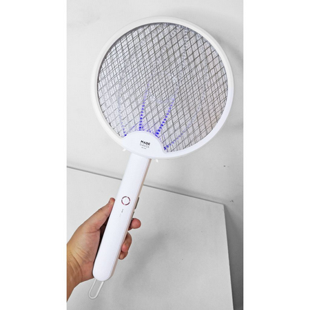 Raquete Elétrica Mata Mosquito Dobrável - 3 em 1 - Com Led UV Eletrônico
